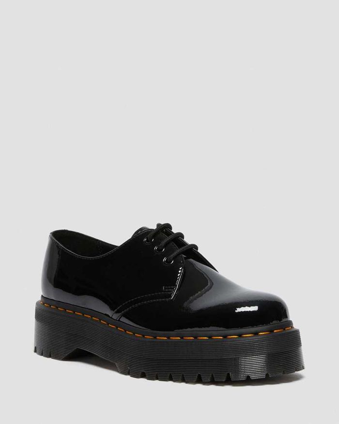 Dr Martens Oxfords Dame Svart 1461 Patent Læder Platform 0423SYBCH